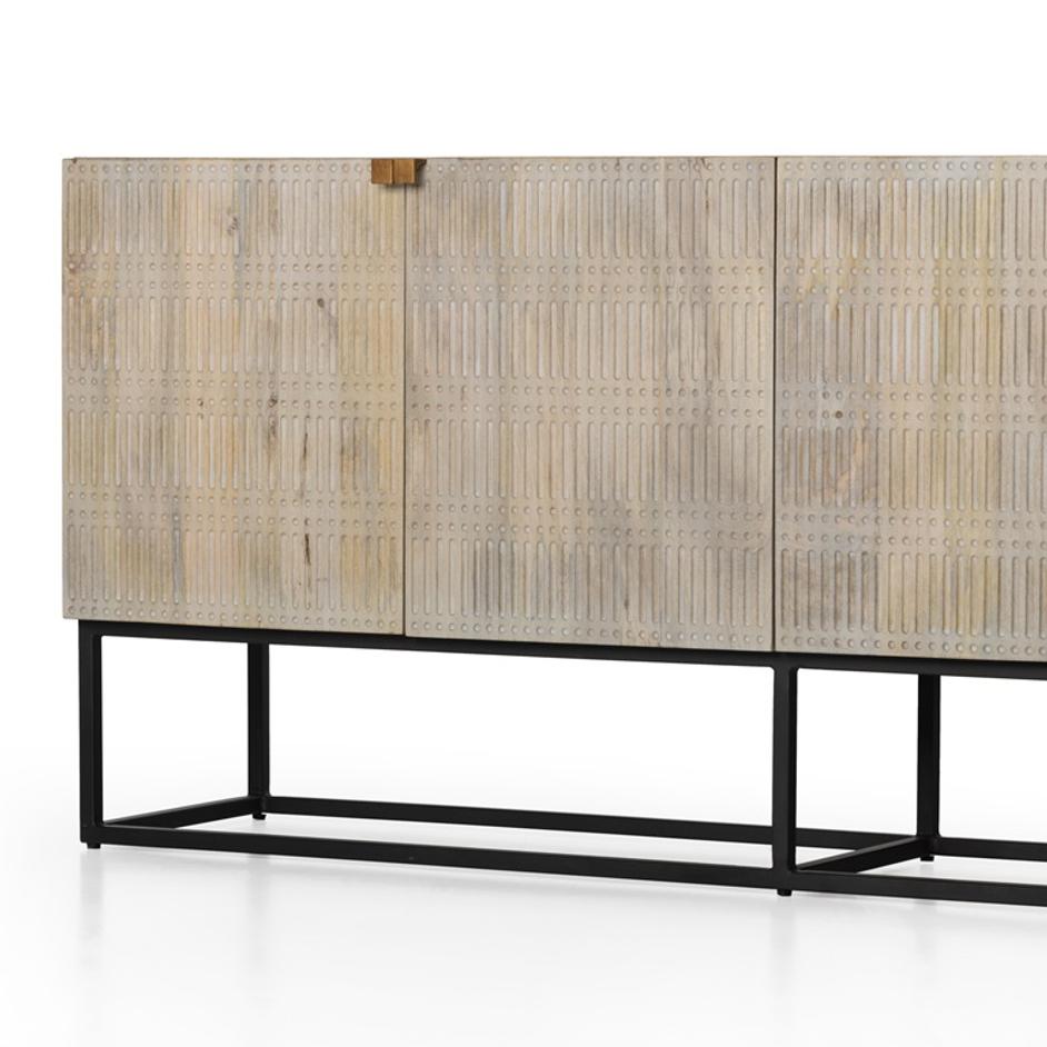 Kelby Sideboard In Light Wash Carved Mango by FOUR HANDS