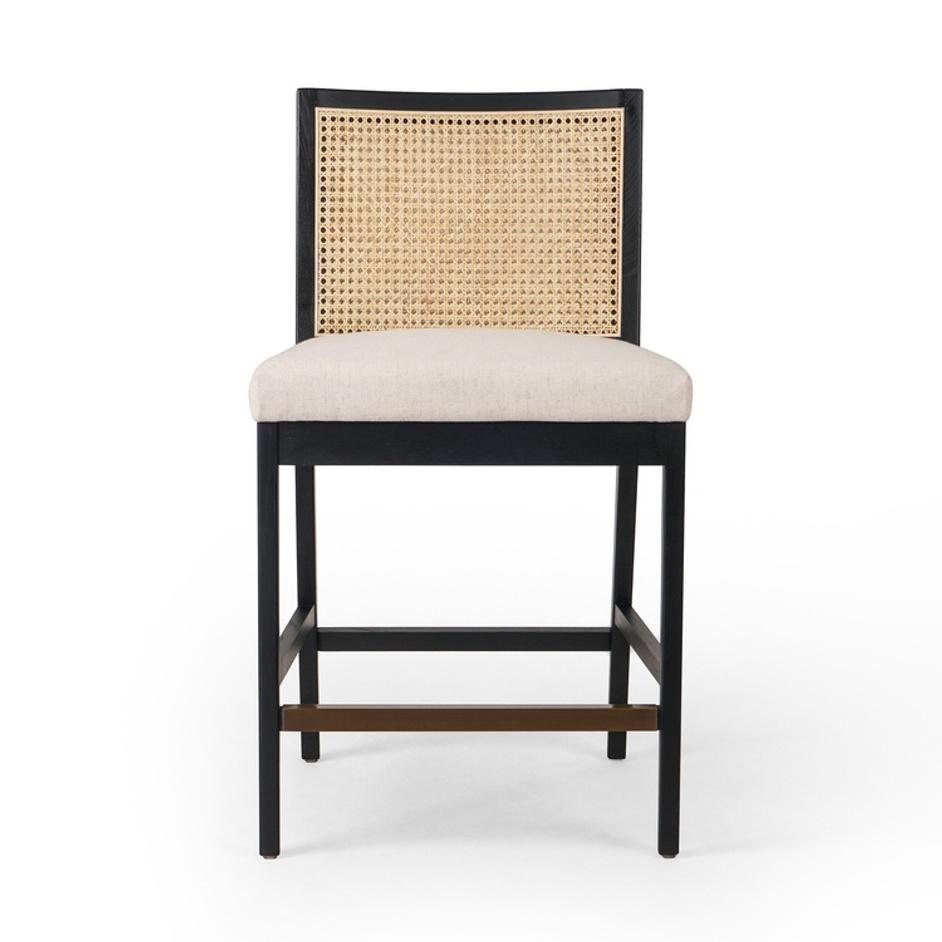 Antonia Cane Armless Bar + Counter Stool - Savile Flax by Four Hands