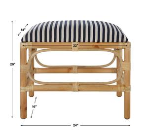 Laguna Small Striped Bench by Uttermost