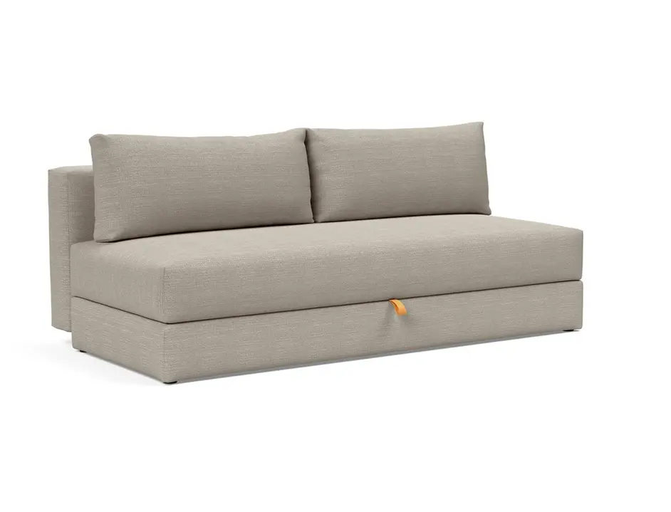 OSVALD FULL SOFABED in KENYA GRAVEL FABRIC WITH Black steel LEGS 579 by INNOVATION USA