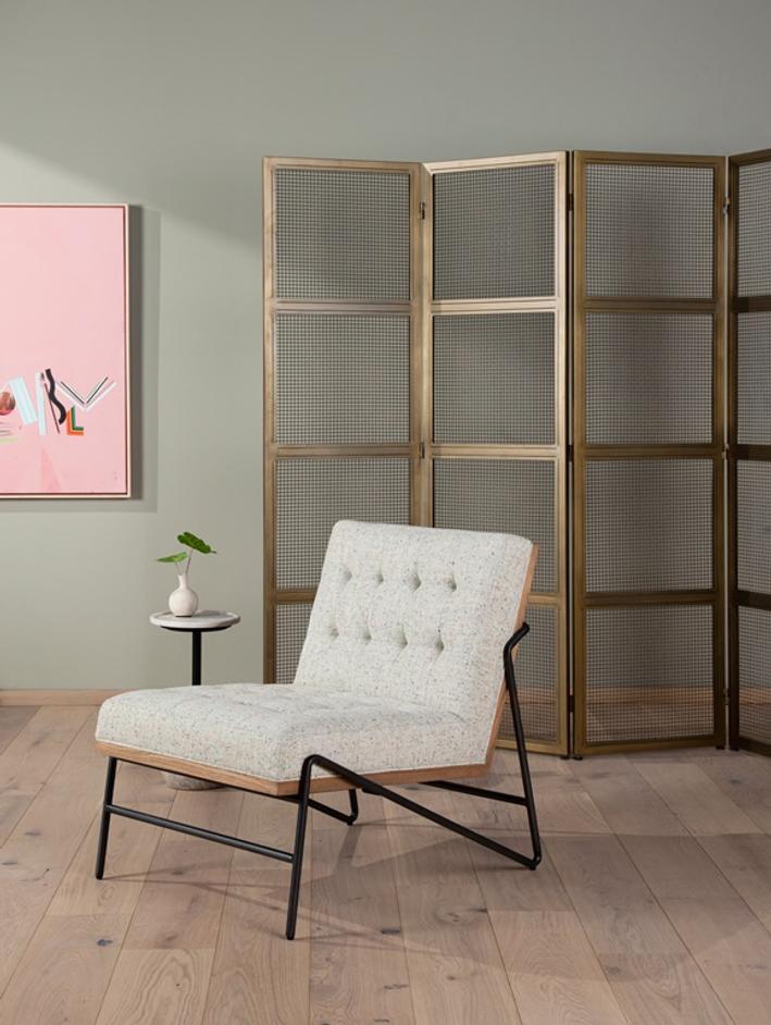 Romy Chair In Mabel Neutral Fleck by FOUR HANDS