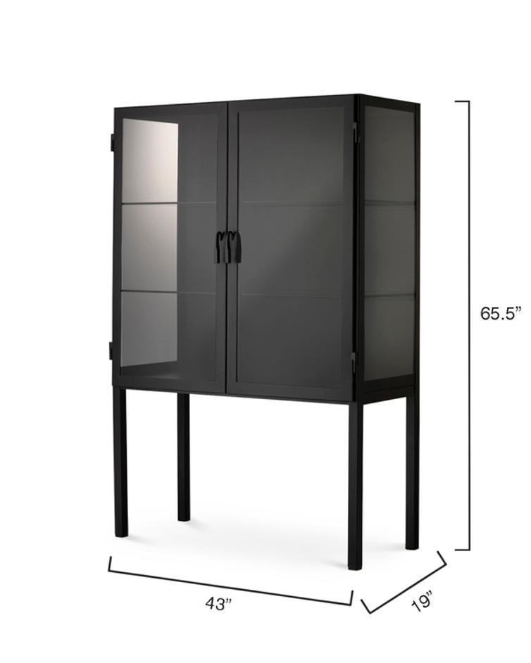 Chauncey Wide Curio Bar Iron Cabinet by Jamie Young