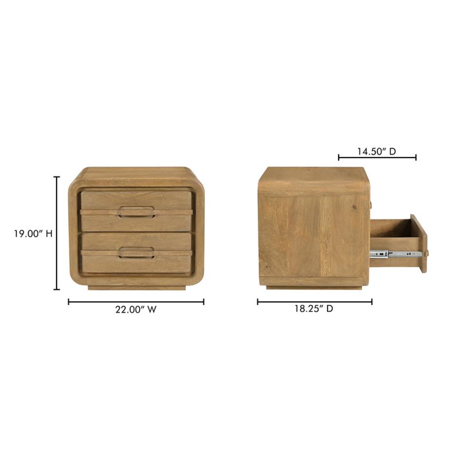 Lennon Nightstand Vintage Brown by Moes Home