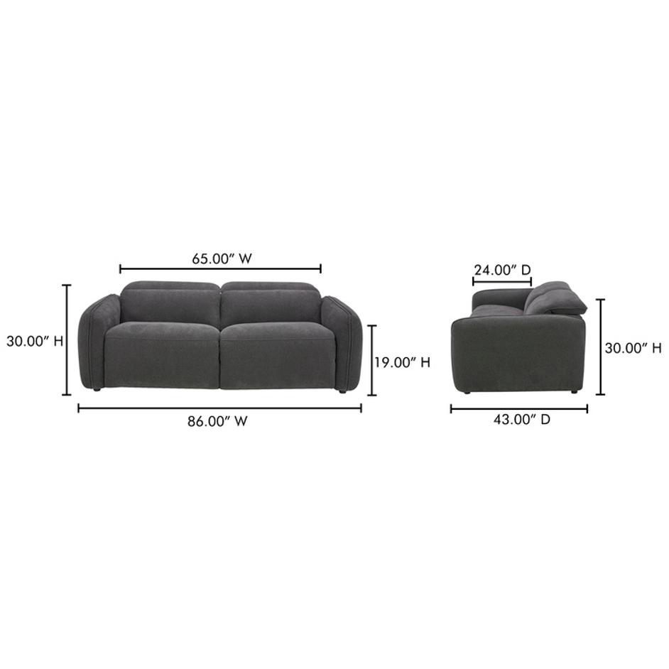 Eli Power Recliner Sofa Dusk Grey by Moes Home