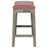 Elmo KD Bonded Leather Counter Stool Mystique Gray Frame, Pumpkin by New Pacific Direct