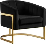 Dallas Accent Chair In Black Velvet by Meridian Furniture