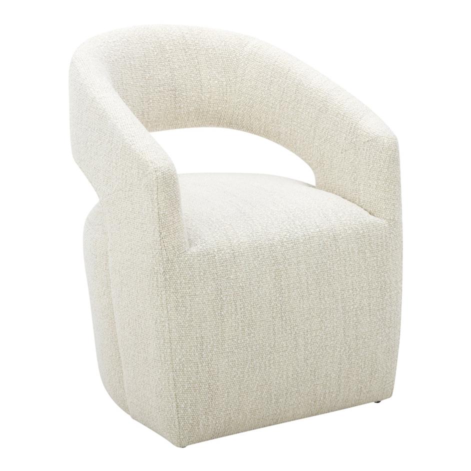 Barrow Rolling Dining Chair White Mist by Moes Home