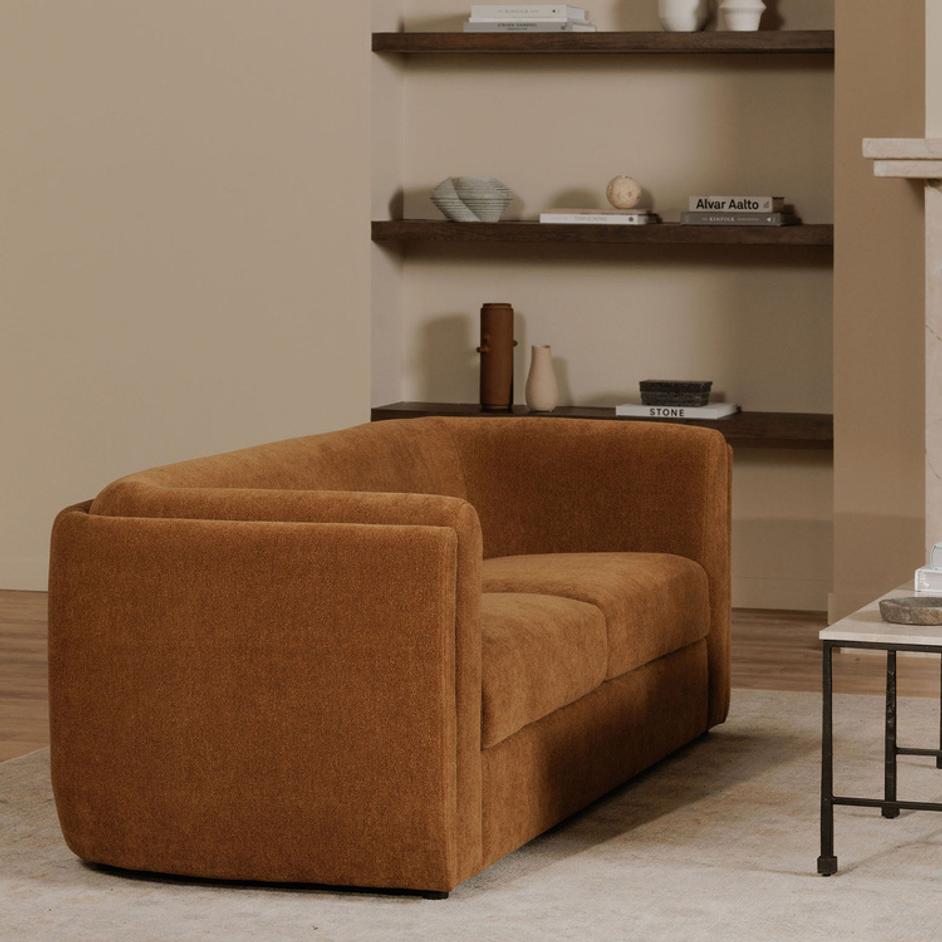 Alora Sofa Fabric Ochre Brown by Moes Home