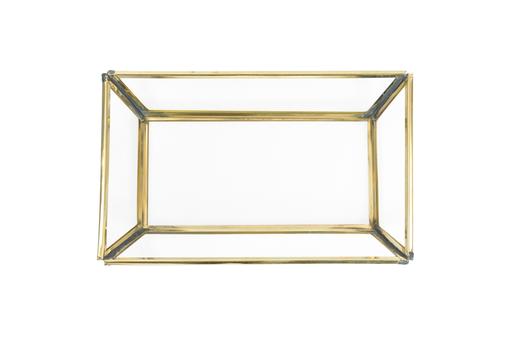 Brass & Glass Tray Rectangle Small by BIDK Home