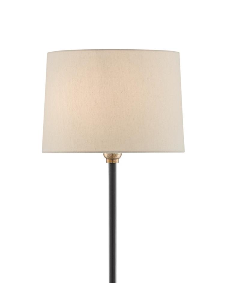 Keeler Floor Lamp In Antique Brass & Black by Currey & Company