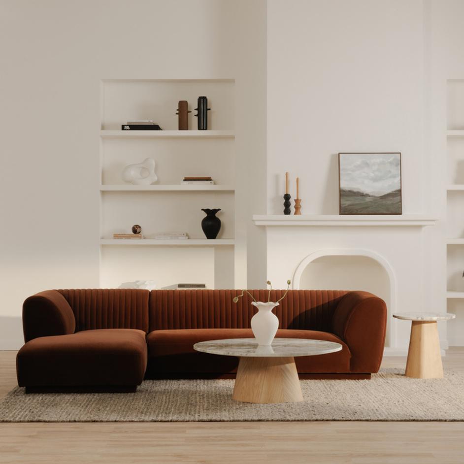 Zandro Left Sectional Warm Brown by Moes Home