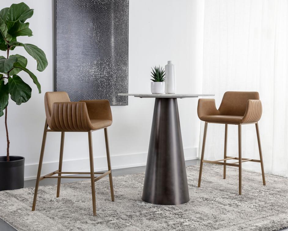 LUCANO BARSTOOL - MILLIKEN COGNAC by Sunpan