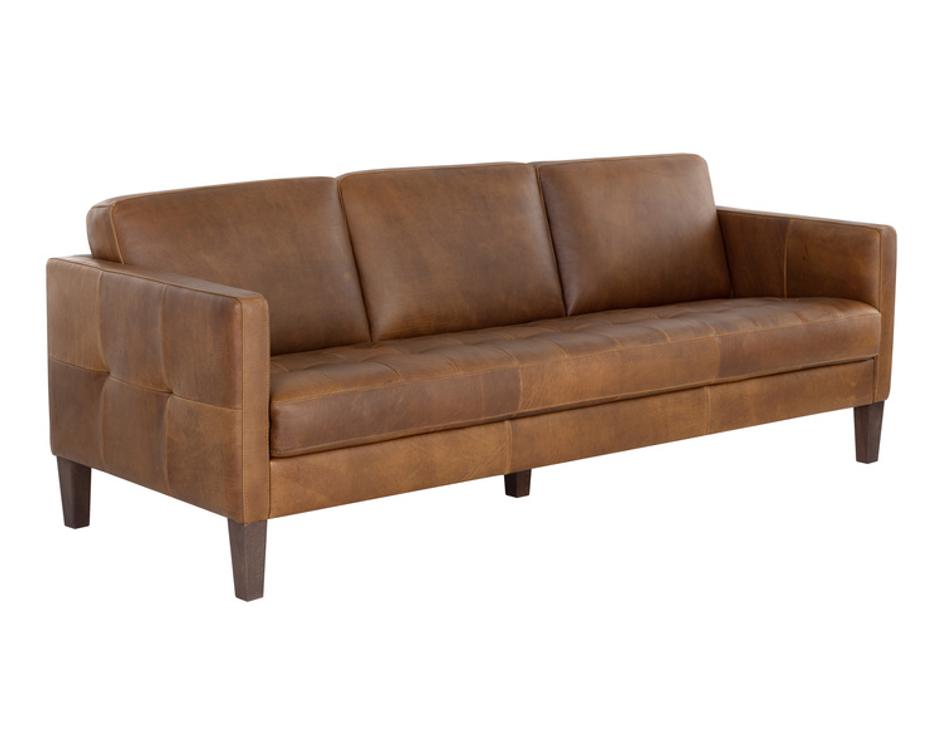KARMELO SOFA - COGNAC LEATHER by Sunpan