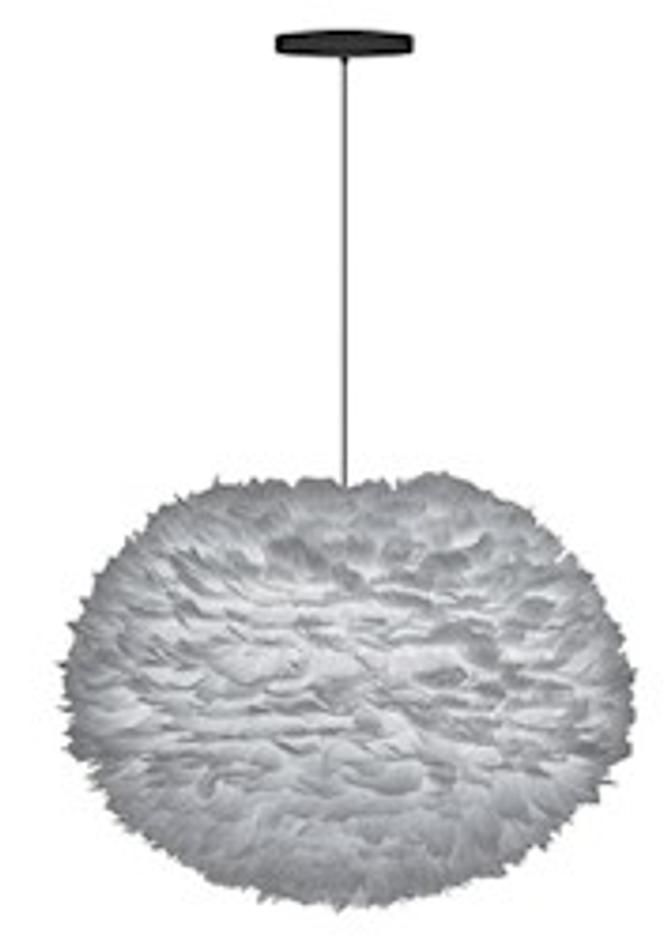 Eos Large Hardwired Pendant in Grey with Black Cord by UMAGE