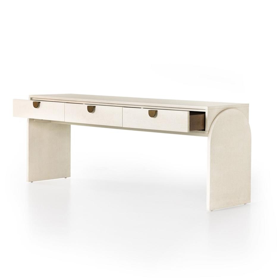 Cressida Console Table - Ivory Painted Linen by Four Hands