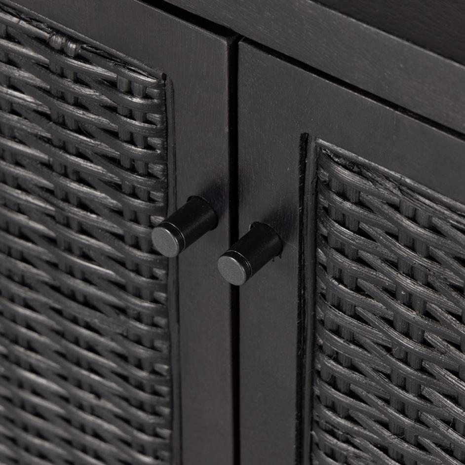 Veta Media Console In Black Cane by FOUR HANDS