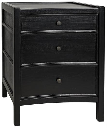 Hampton Night Stand 24", Hand Rubbed Black by Noir Furniture
