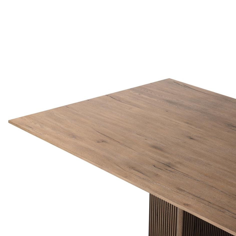 Leo Dining Table in Rustic Grey Veneer by FOUR HANDS