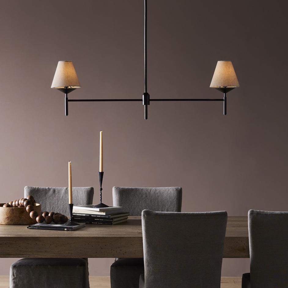 Dodie Linear Chandelier In Jet Black by FOUR HANDS