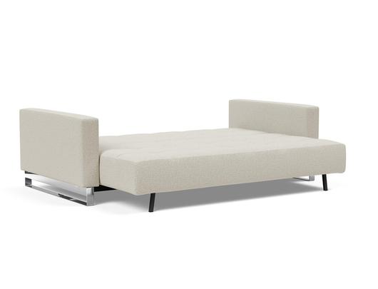CASSIUS D.E.L. SLEEPER SOFA in MIXED DANCE NATURAL FABRIC WITH Chrome legs 527 by INNOVATION USA