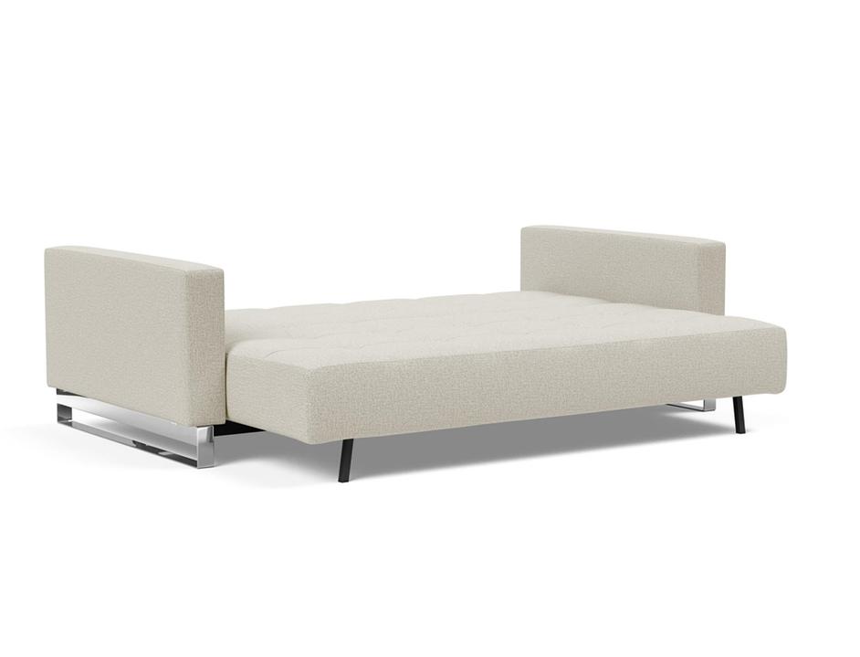 CASSIUS D.E.L. SLEEPER SOFA in MIXED DANCE NATURAL FABRIC WITH Chrome legs 527 by INNOVATION USA