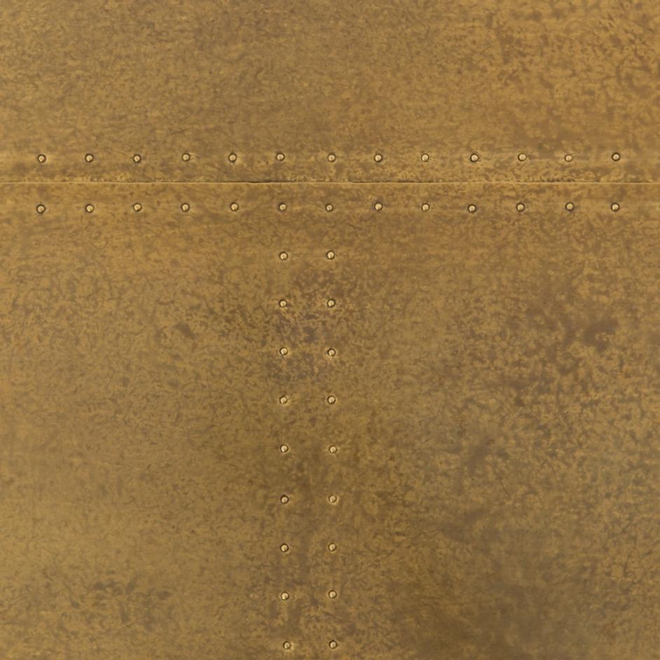 Powell Dining Table 55" - Patchwork Brass-Clad Top by FOUR HANDS