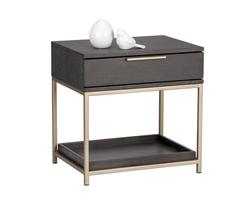 Rebel Nightstand - Gold - Charcoal Grey by Sunpan