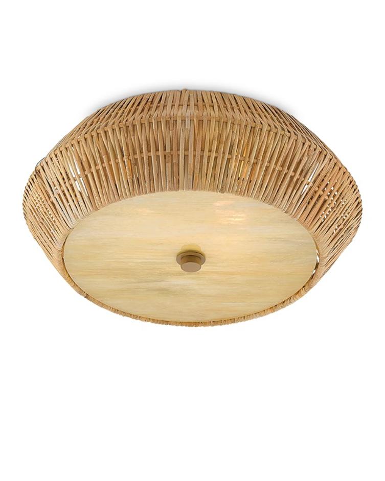 Antibes Flush Mount In Natural & Honey Beige by Currey & Company