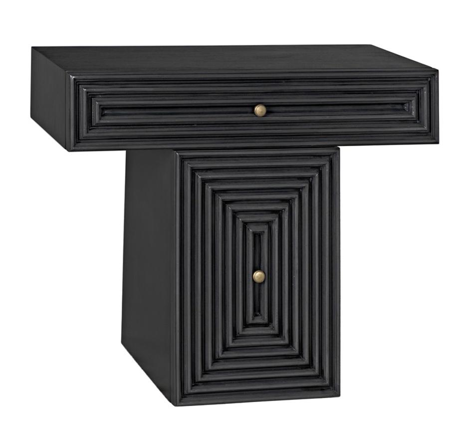 Brice Mahogany Console with Brass Pulls in Pale Finish by Noir Furniture