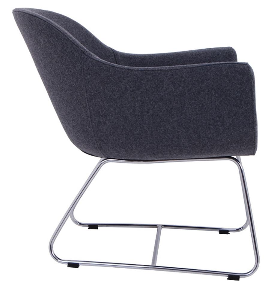 chelsea lounge wire base in charcoal wool by Nuans Design
