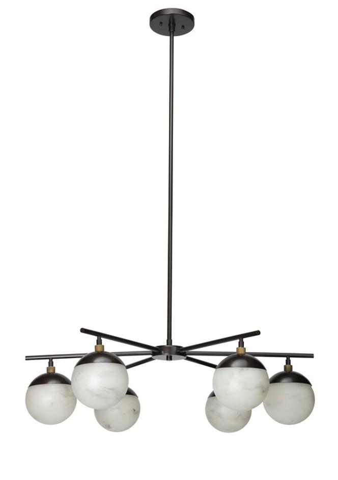 Metro Faux Alabaster 6-Light Chandelier by Jamie Young
