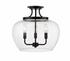 Joliet 3 Light Semi Flush Mount in Matte Black Finish by Z-Lite