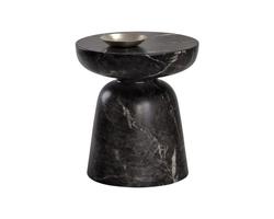 Lucida End Table - Marble Look - Black by Sunpan