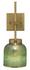 Vapor Single Sconce, Antique Brass and Aqua Metallic Glass by Jamie Young