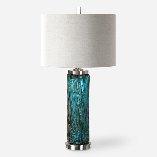 Almanzora Blue Glass Lamp by Uttermost