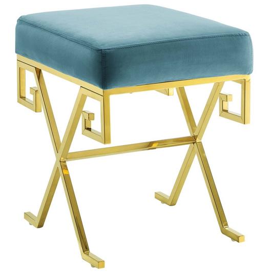 Ballard Performance Velvet Bench In Sea Blue by Modway Furniture