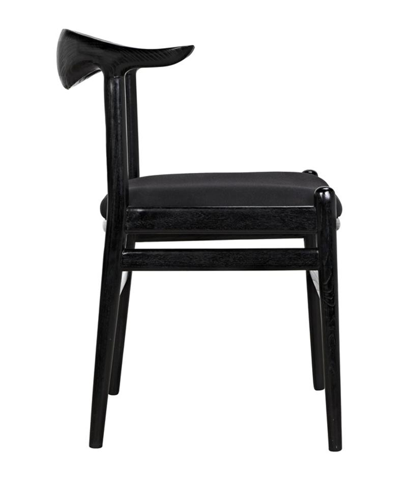 Boone Sungkai/Mindi Chair in Charcoal Black with Black Cotton Fabric by Noir Furniture