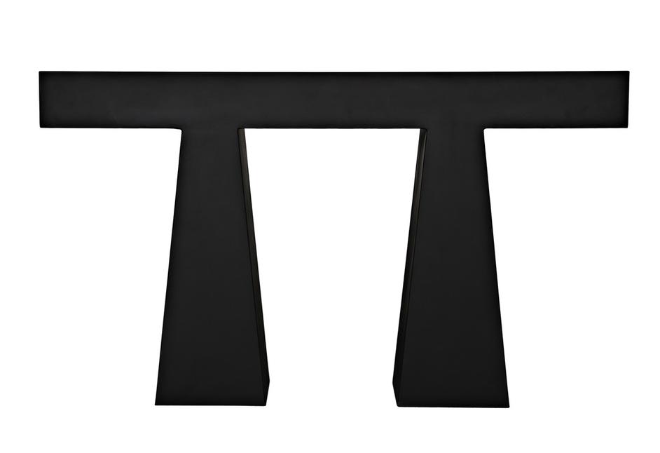 Wendell Industrial Steel Console in Matte Black by Noir Furniture