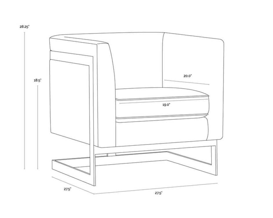 YVETTE ARMCHAIR - GOLD - MEG OLIVE by Sunpan