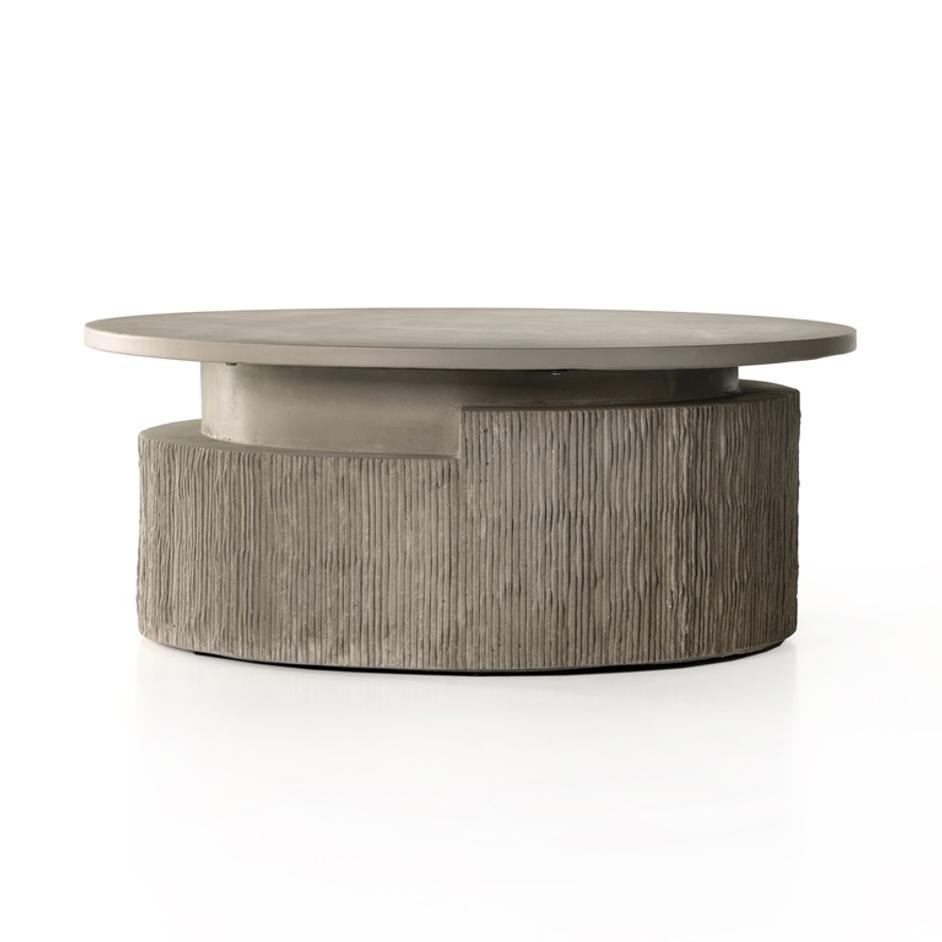 Huron Outdoor Coffee Table In Txtrd Flint by FOUR HANDS