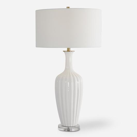 Strauss White Ceramic Table Lamp by Uttermost