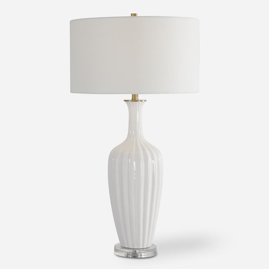 Strauss White Ceramic Table Lamp by Uttermost