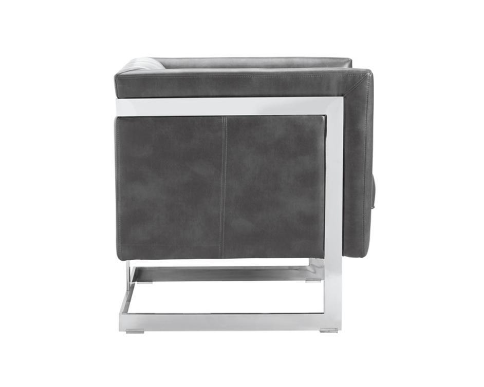 YVETTE ARMCHAIR - STAINLESS STEEL - CANTINA MAGNETITE by Sunpan