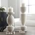 Lido White Stone Candleholders, Set/2 by Uttermost