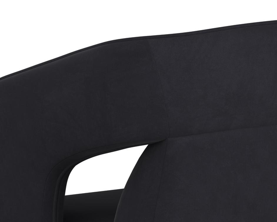 KENDRICK WHEELED DINING ARMCHAIR - ABBINGTON BLACK by Sunpan