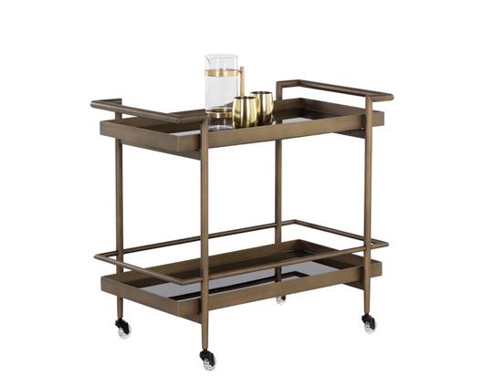 LIVINGSTON BAR CART - ANTIQUE BRASS by Sunpan