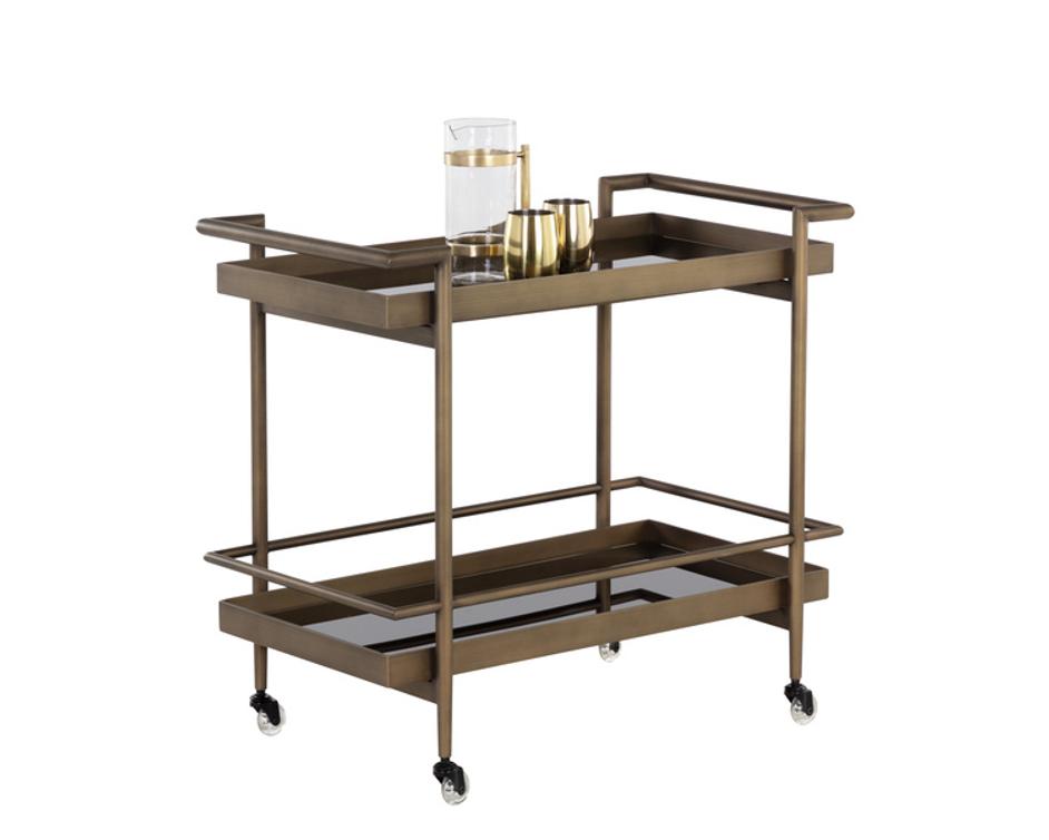 LIVINGSTON BAR CART - ANTIQUE BRASS by Sunpan
