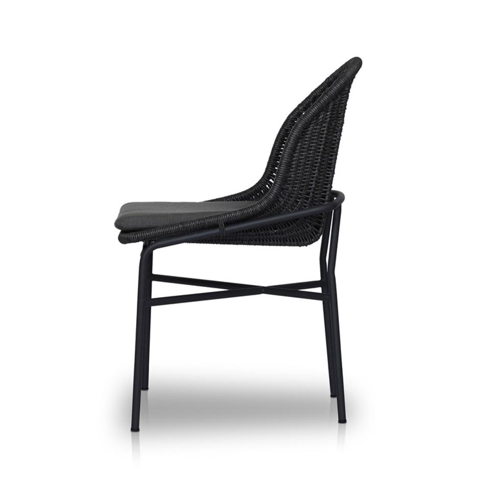 Jericho Outdoor Dining Chair In Vintage Coal And Charcoal Iron And Arashi Graphite by Four Hands