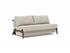CUBED QUEEN SOFA BED in MIXED DANCE NATURAL FABRIC WITH Dark Wood LEGS 527 by INNOVATION USA