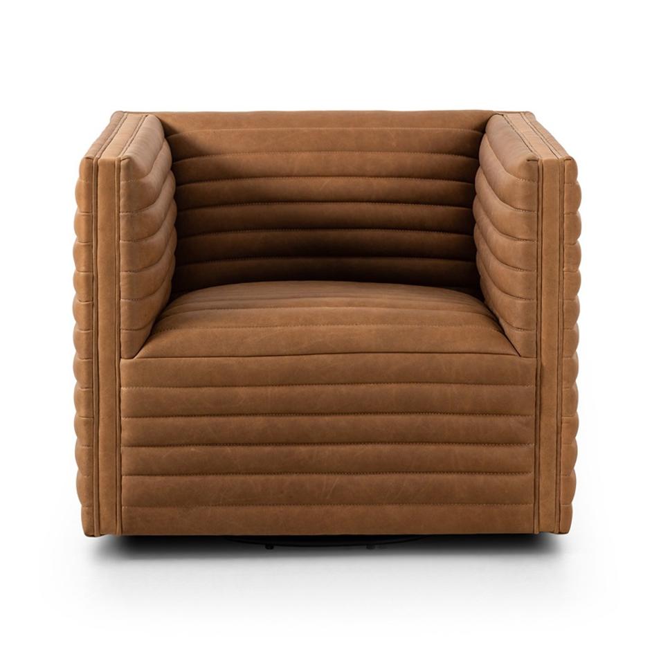 Padma Swivel Chair - Eucapel Cognac by Four Hands